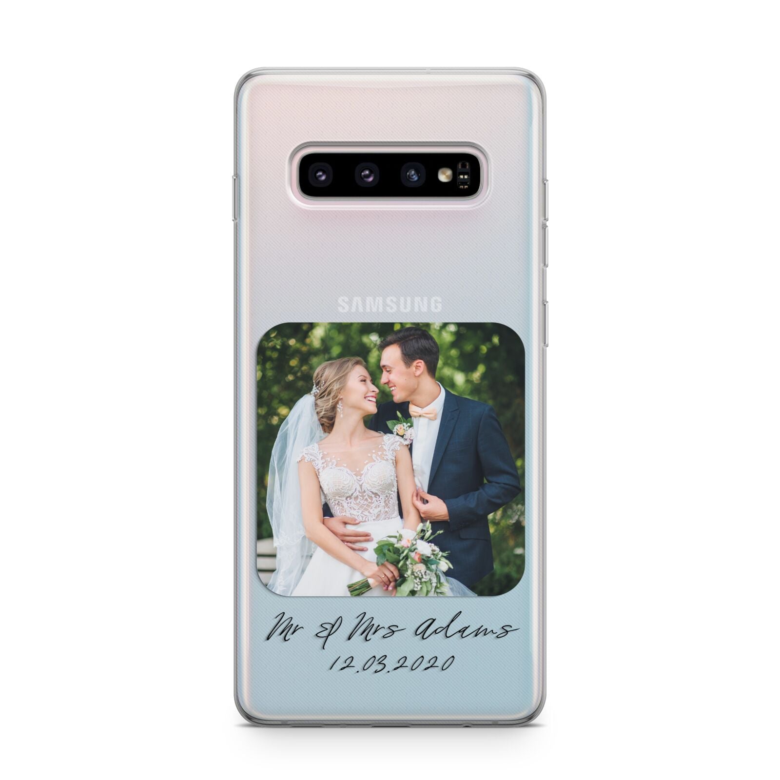 Wedding Photo Upload Keepsake with Text Samsung Galaxy S10 Plus Case