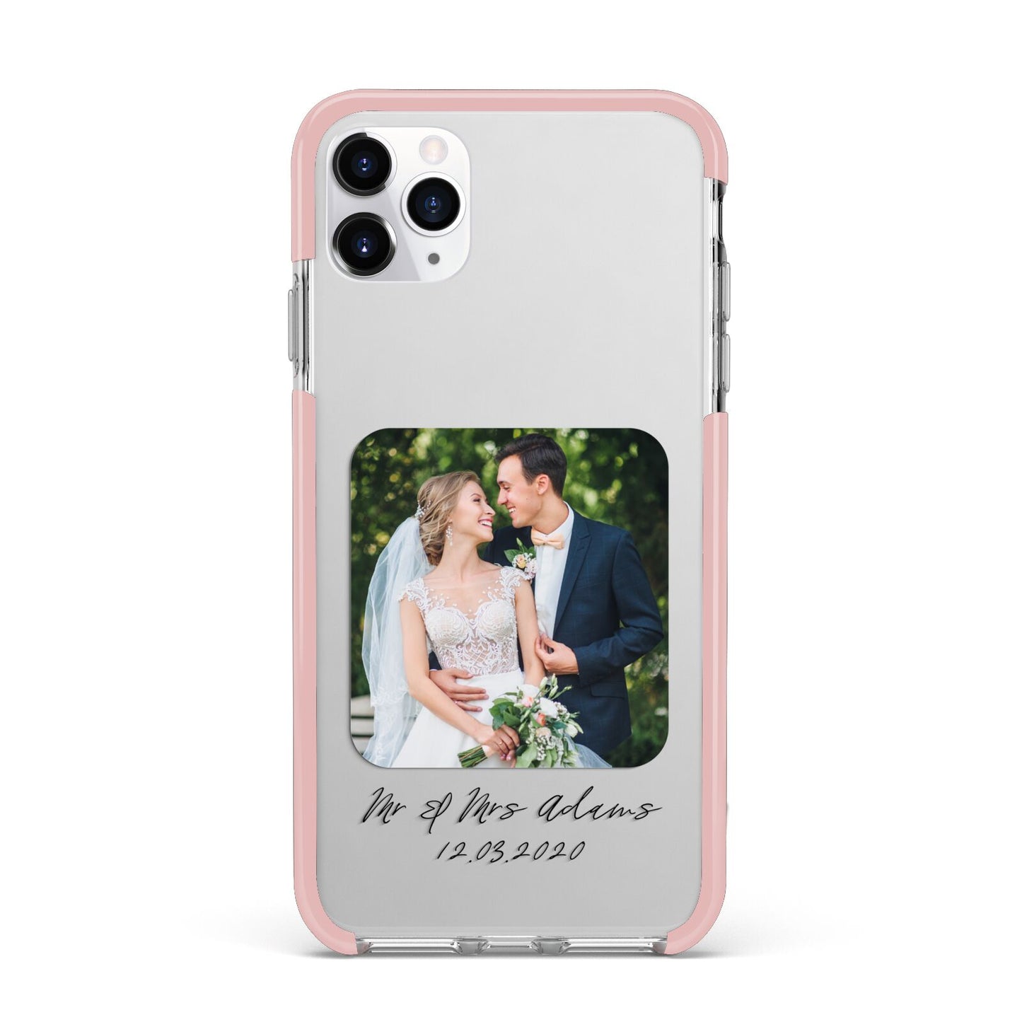Wedding Photo Upload Keepsake with Text iPhone 11 Pro Max Impact Pink Edge Case