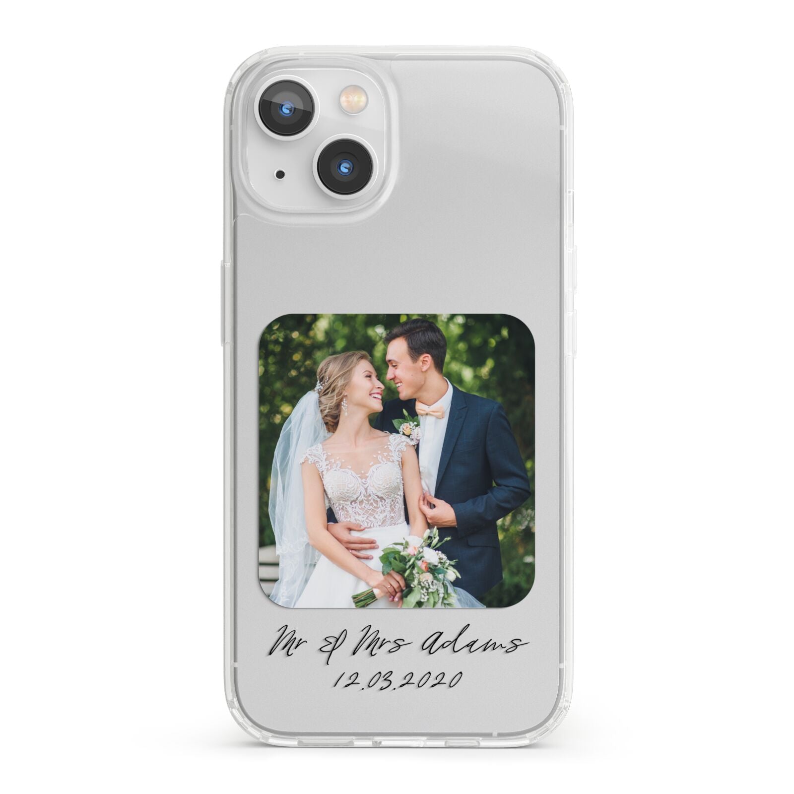 Wedding Photo Upload Keepsake with Text iPhone 13 Clear Bumper Case