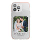 Wedding Photo Upload Keepsake with Text iPhone 13 Pro Max TPU Impact Case with Pink Edges