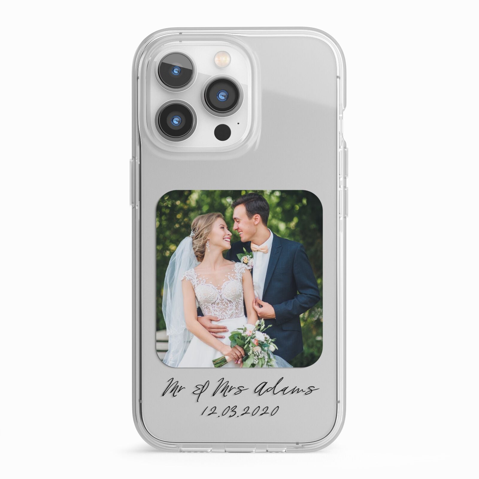 Wedding Photo Upload Keepsake with Text iPhone 13 Pro TPU Impact Case with White Edges