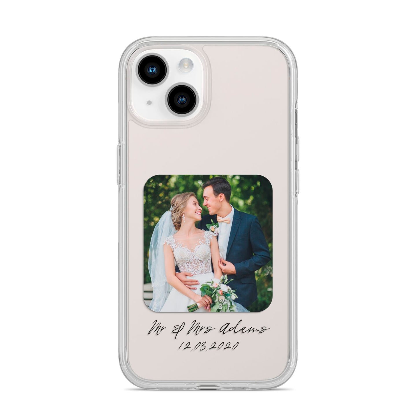 Wedding Photo Upload Keepsake with Text iPhone 14 Clear Tough Case Starlight