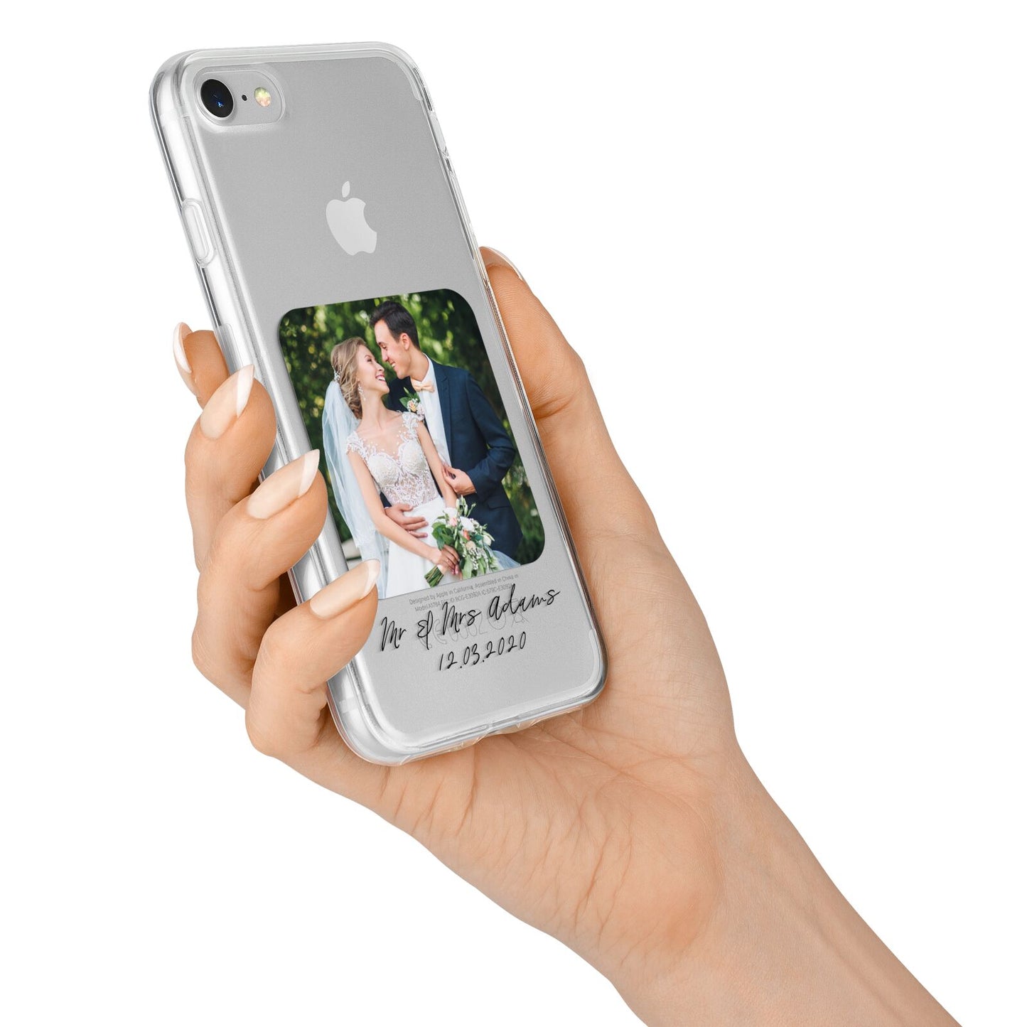 Wedding Photo Upload Keepsake with Text iPhone 7 Bumper Case on Silver iPhone Alternative Image