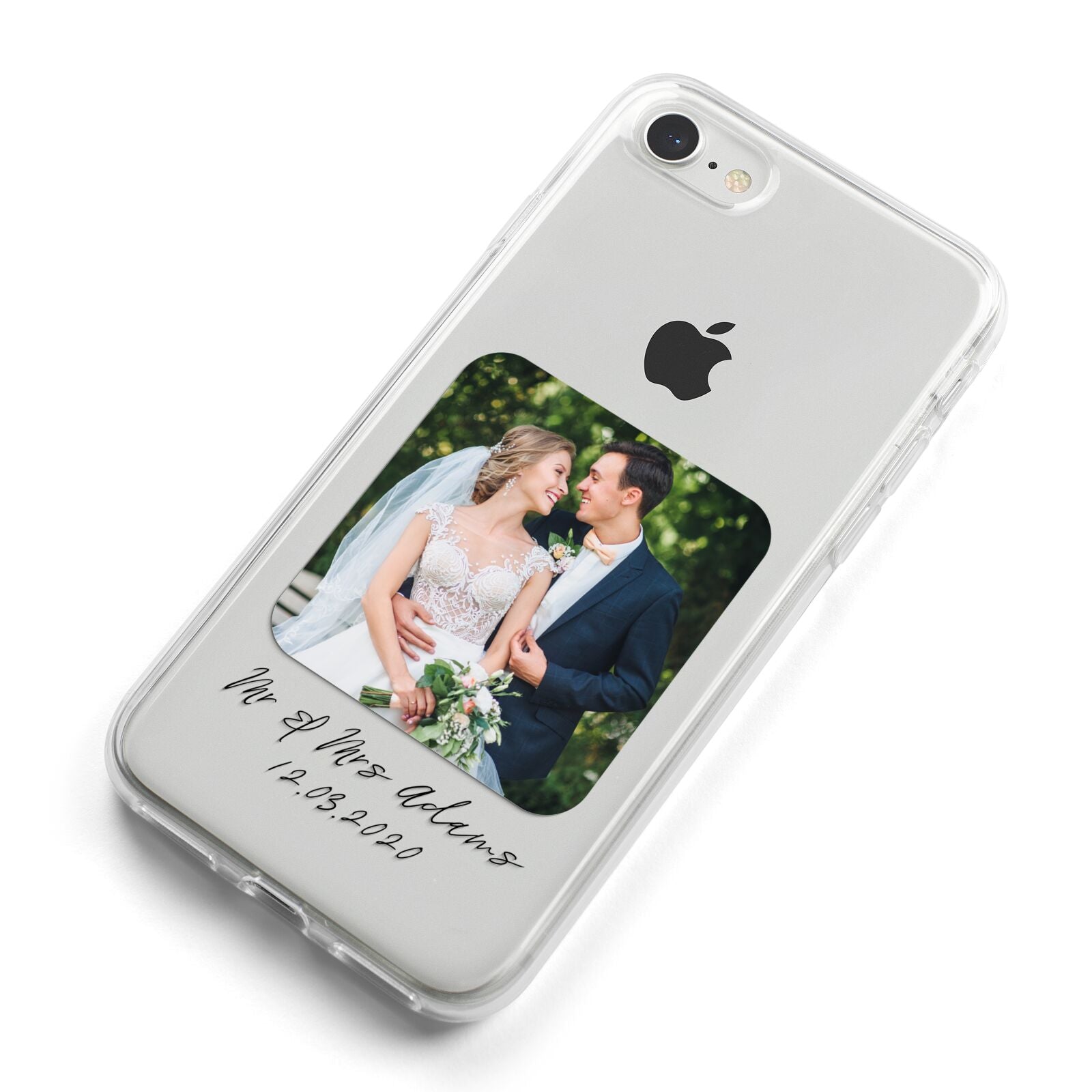 Wedding Photo Upload Keepsake with Text iPhone 8 Bumper Case on Silver iPhone Alternative Image