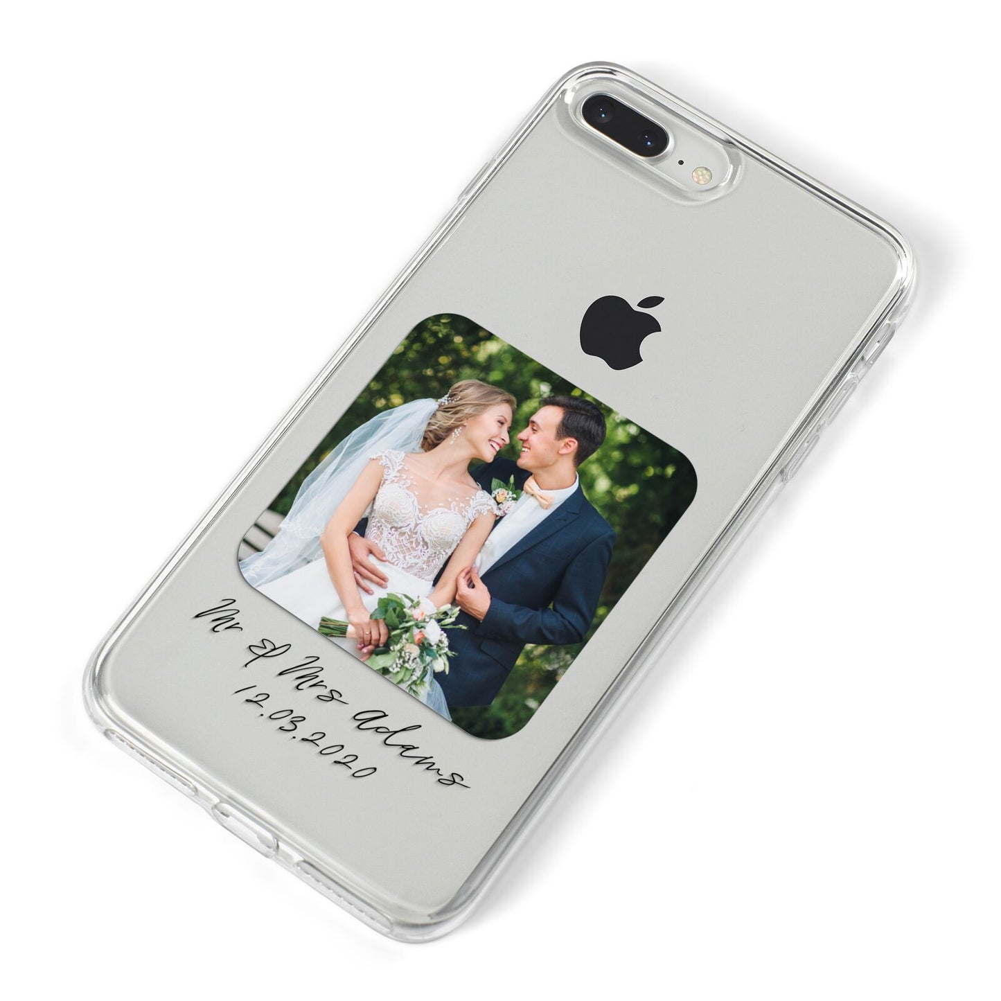 Wedding Photo Upload Keepsake with Text iPhone 8 Plus Bumper Case on Silver iPhone Alternative Image
