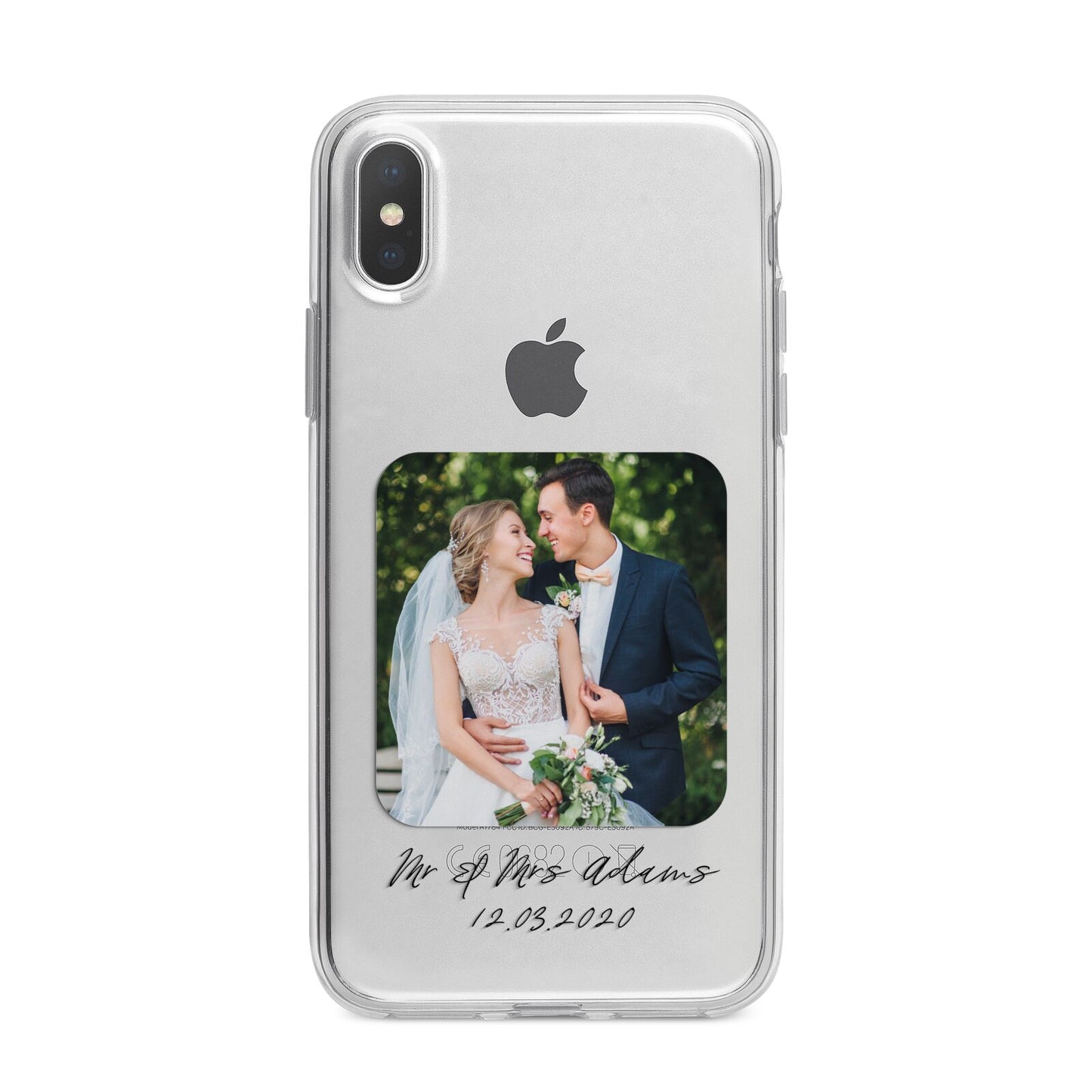 Wedding Photo Upload Keepsake with Text iPhone X Bumper Case on Silver iPhone Alternative Image 1