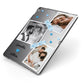 Wedding Snaps Collage with Blue Hearts and Name Apple iPad Case on Grey iPad Side View