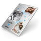 Wedding Snaps Collage with Blue Hearts and Name Apple iPad Case on Silver iPad Side View