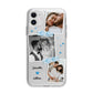 Wedding Snaps Collage with Blue Hearts and Name Apple iPhone 11 in White with Bumper Case