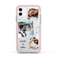 Wedding Snaps Collage with Blue Hearts and Name Apple iPhone 11 in White with Pink Impact Case