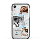 Wedding Snaps Collage with Blue Hearts and Name Apple iPhone XR Impact Case Black Edge on Silver Phone