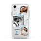 Wedding Snaps Collage with Blue Hearts and Name Apple iPhone XR Impact Case White Edge on Silver Phone