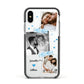 Wedding Snaps Collage with Blue Hearts and Name Apple iPhone Xs Impact Case Black Edge on Silver Phone