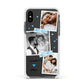 Wedding Snaps Collage with Blue Hearts and Name Apple iPhone Xs Impact Case White Edge on Black Phone