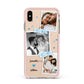 Wedding Snaps Collage with Blue Hearts and Name Apple iPhone Xs Max Impact Case Pink Edge on Gold Phone