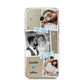 Wedding Snaps Collage with Blue Hearts and Name Samsung Galaxy A5 2017 Case on gold phone