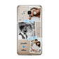 Wedding Snaps Collage with Blue Hearts and Name Samsung Galaxy J7 2016 Case on gold phone