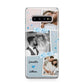 Wedding Snaps Collage with Blue Hearts and Name Samsung Galaxy S10 Plus Case