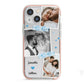 Wedding Snaps Collage with Blue Hearts and Name iPhone 13 Mini TPU Impact Case with Pink Edges