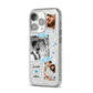 Wedding Snaps Collage with Blue Hearts and Name iPhone 14 Pro Glitter Tough Case Silver Angled Image