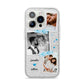 Wedding Snaps Collage with Blue Hearts and Name iPhone 14 Pro Glitter Tough Case Silver