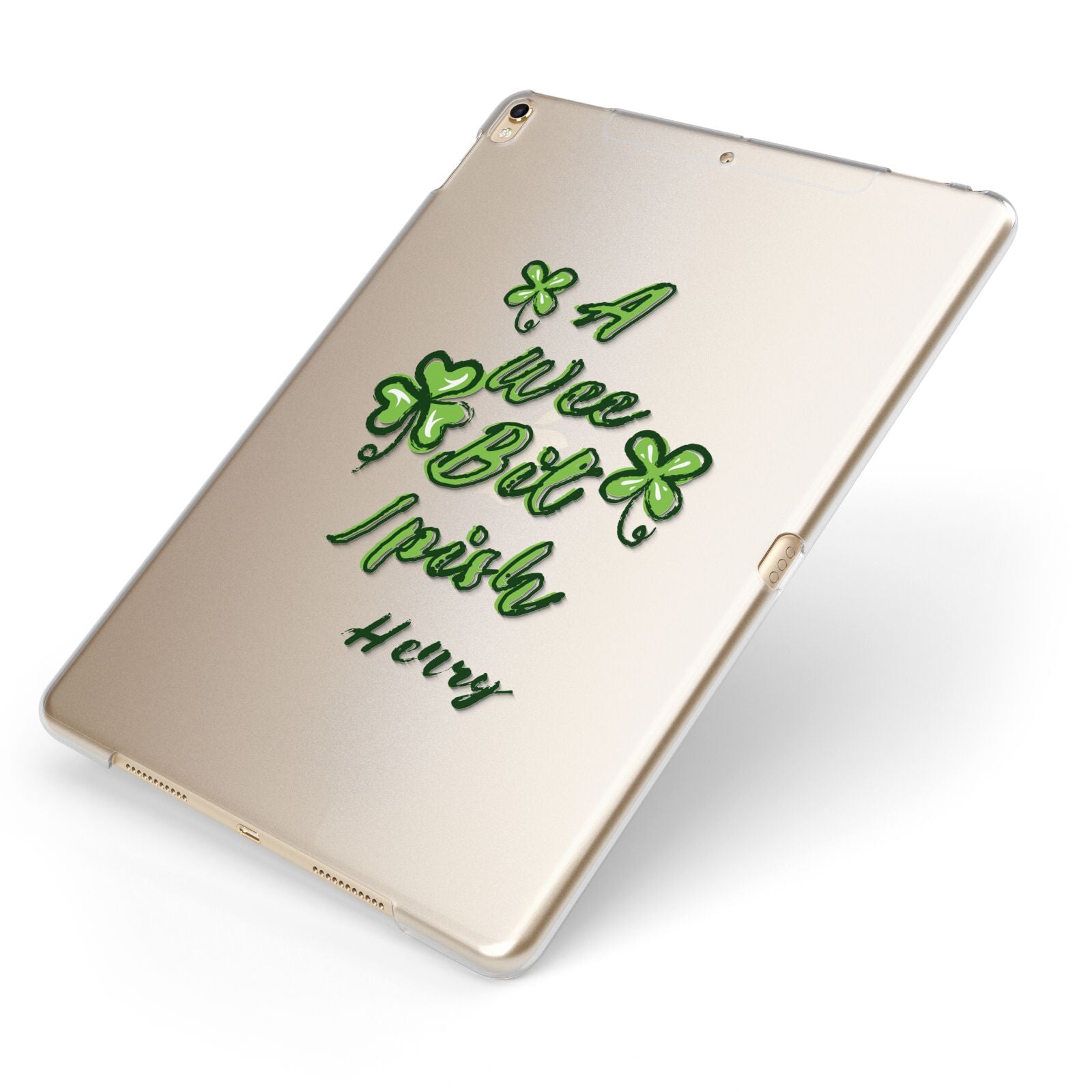 Wee Bit Irish Personalised Apple iPad Case on Gold iPad Side View