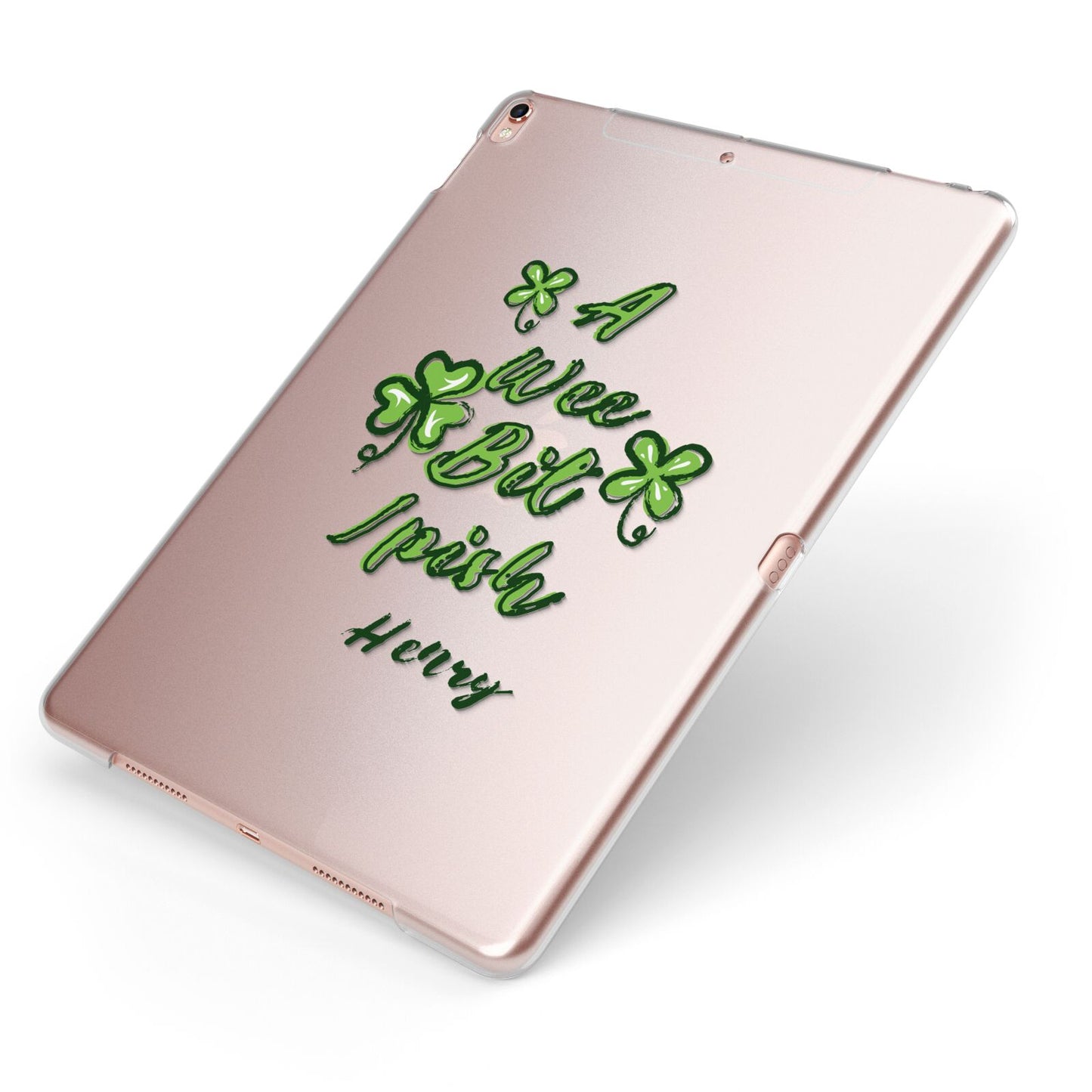 Wee Bit Irish Personalised Apple iPad Case on Rose Gold iPad Side View