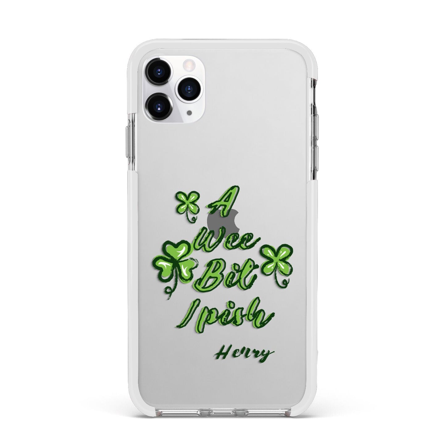 Wee Bit Irish Personalised Apple iPhone 11 Pro Max in Silver with White Impact Case