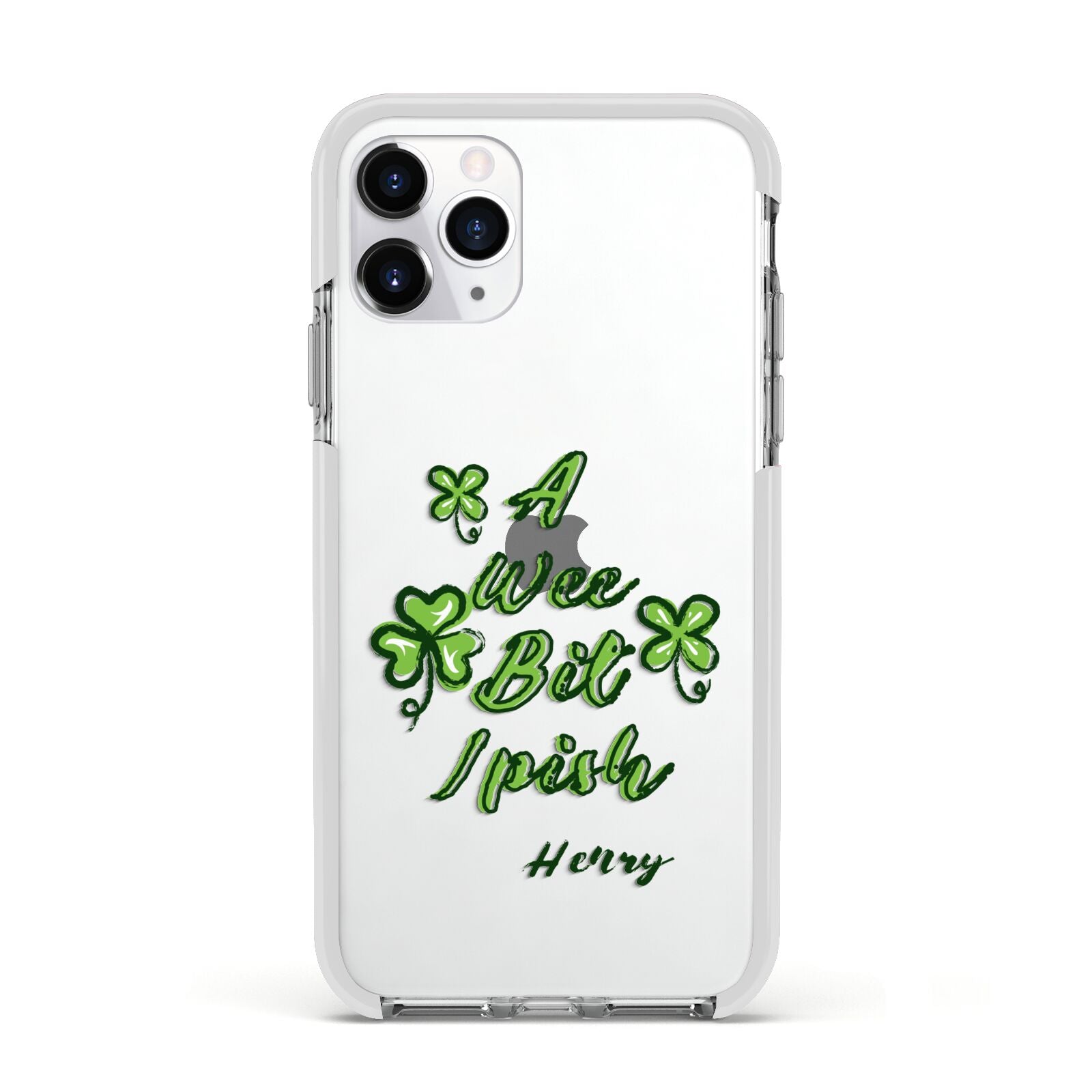 Wee Bit Irish Personalised Apple iPhone 11 Pro in Silver with White Impact Case
