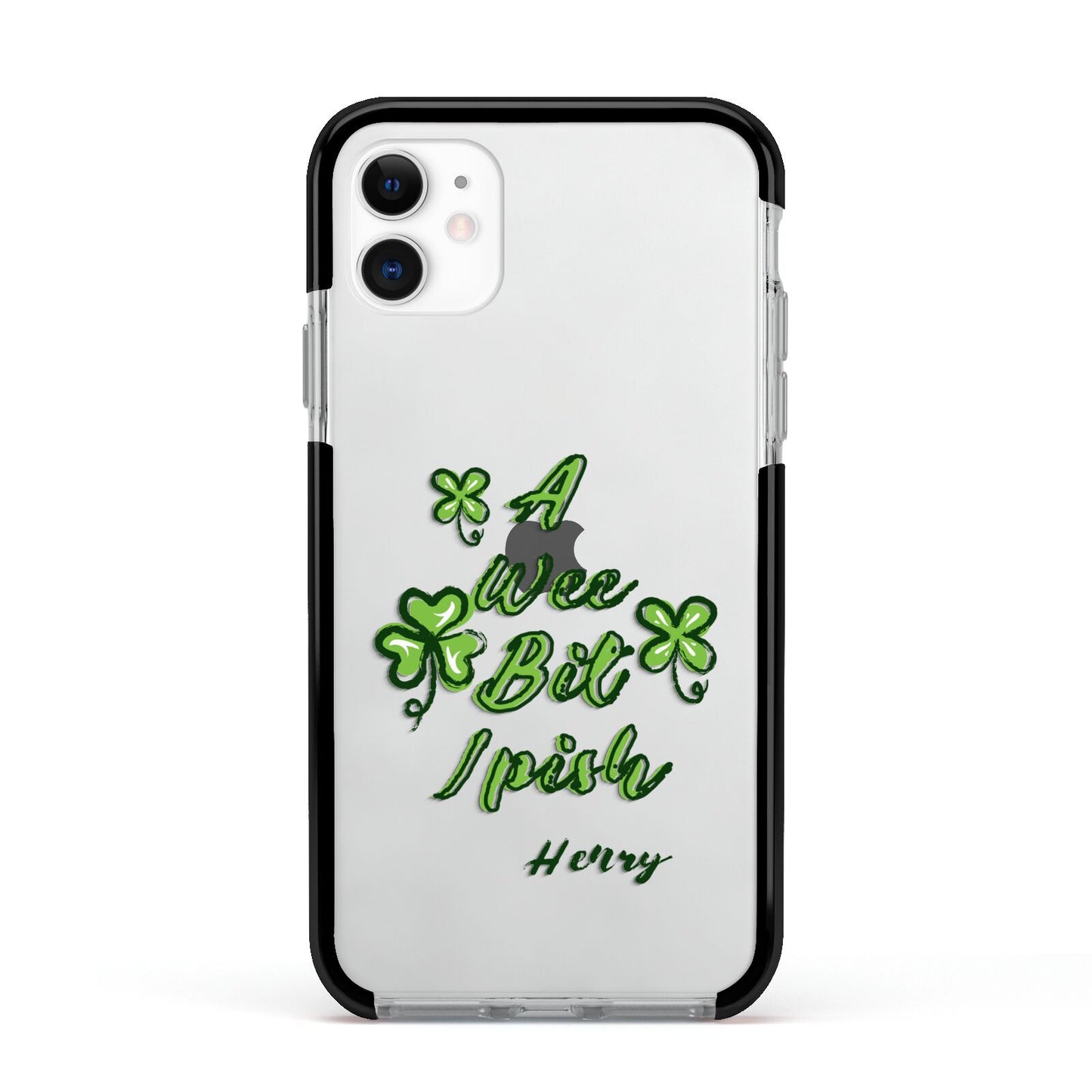 Wee Bit Irish Personalised Apple iPhone 11 in White with Black Impact Case