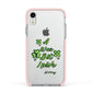 Wee Bit Irish Personalised Apple iPhone XR Impact Case Pink Edge on Silver Phone