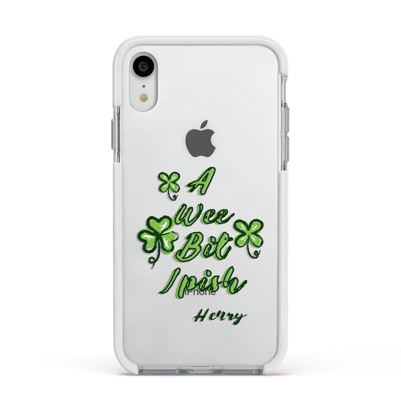 Wee Bit Irish Personalised Apple iPhone XR Impact Case White Edge on Silver Phone