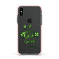 Wee Bit Irish Personalised Apple iPhone Xs Impact Case Pink Edge on Black Phone
