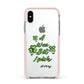 Wee Bit Irish Personalised Apple iPhone Xs Impact Case Pink Edge on Silver Phone