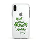 Wee Bit Irish Personalised Apple iPhone Xs Impact Case White Edge on Silver Phone