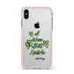 Wee Bit Irish Personalised Apple iPhone Xs Max Impact Case Pink Edge on Silver Phone