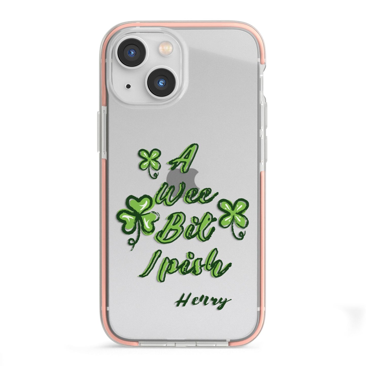 Wee Bit Irish Personalised iPhone 13 Mini TPU Impact Case with Pink Edges
