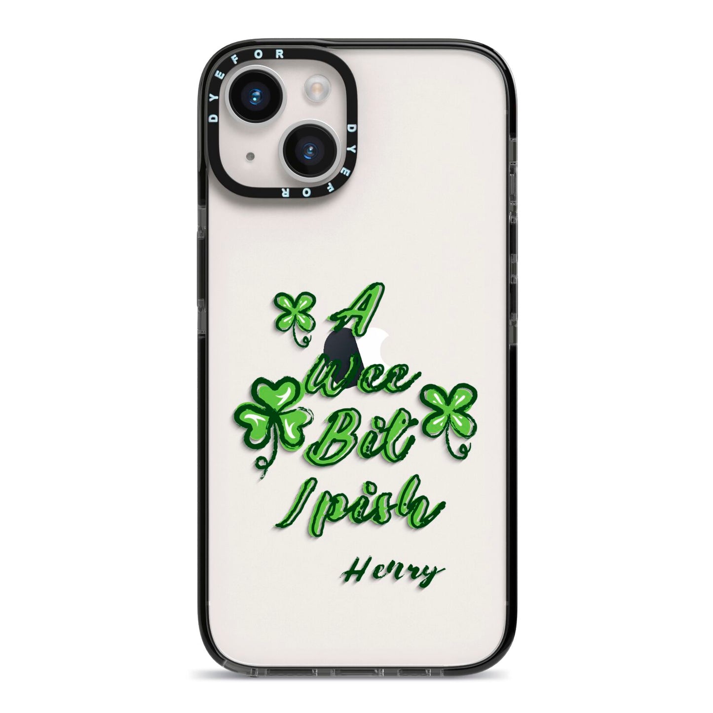 Wee Bit Irish Personalised iPhone 14 Black Impact Case on Silver phone
