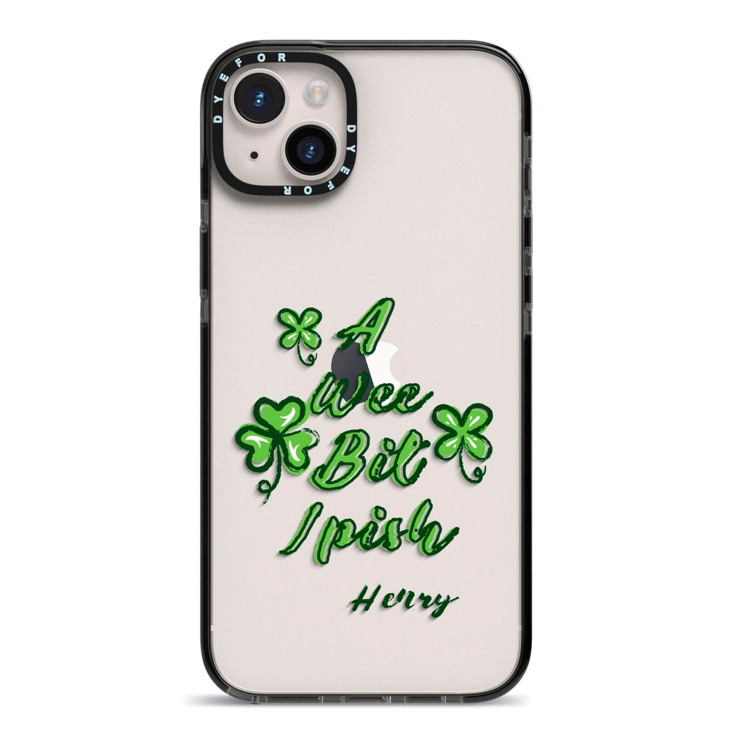 Wee Bit Irish Personalised iPhone 14 Plus Black Impact Case on Silver phone