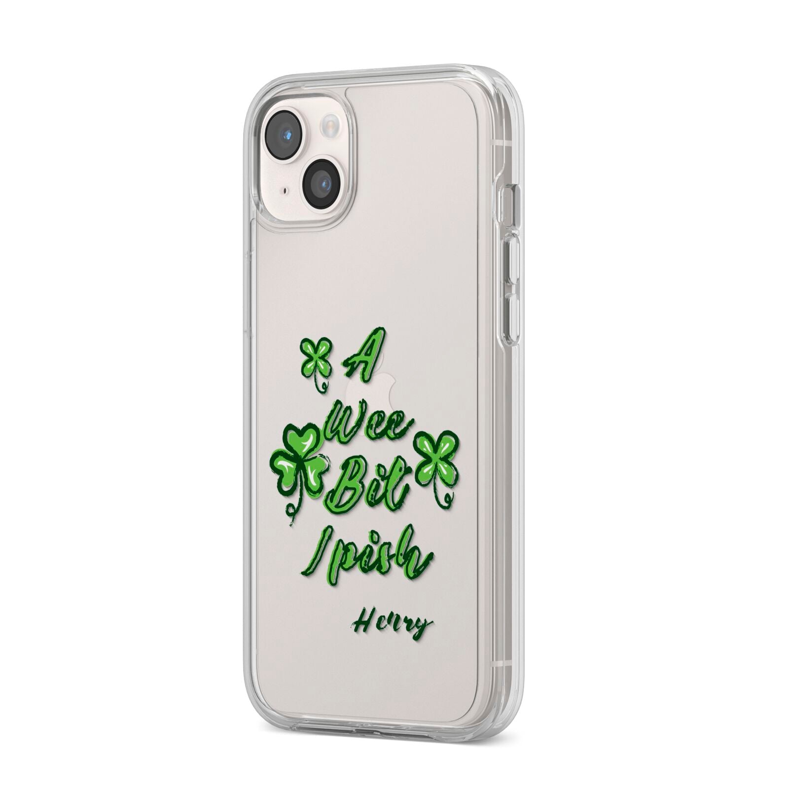 Wee Bit Irish Personalised iPhone 14 Plus Clear Tough Case Starlight Angled Image