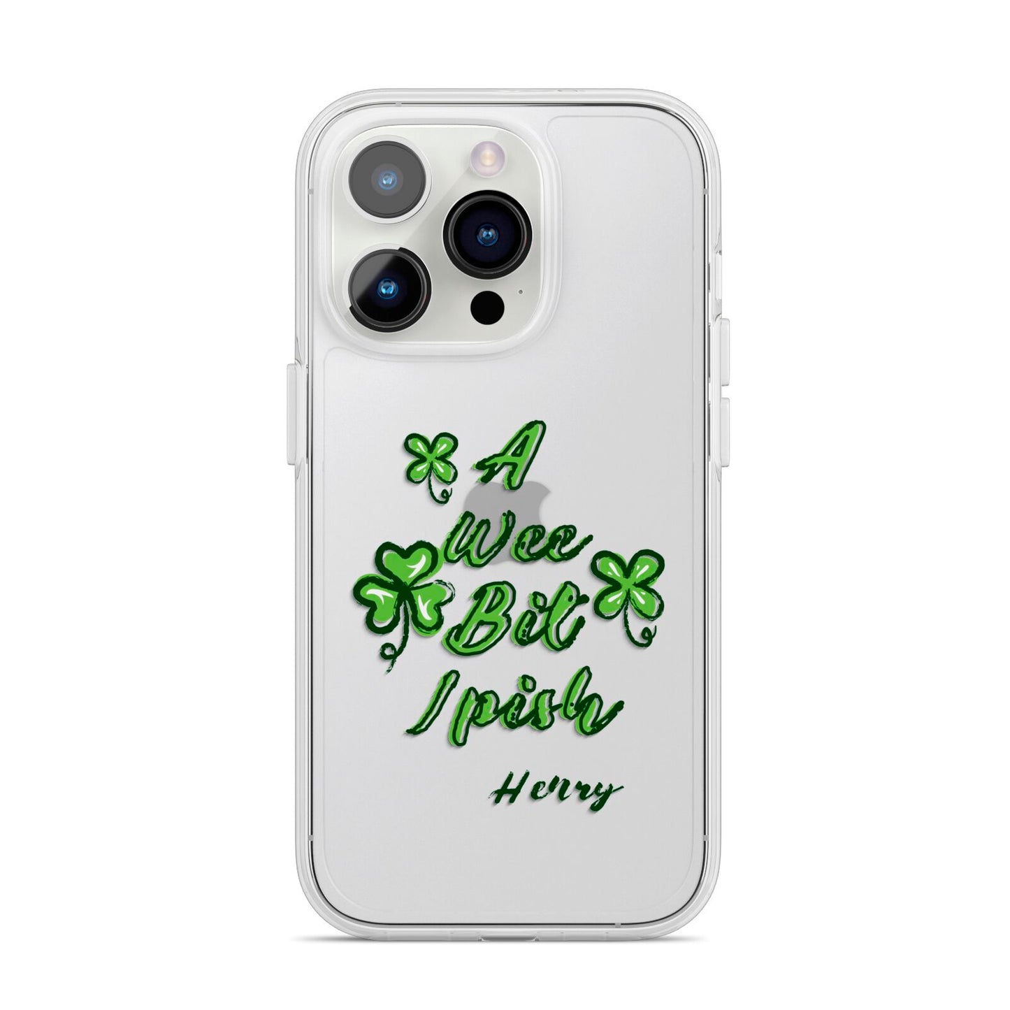 Wee Bit Irish Personalised iPhone 14 Pro Clear Tough Case Silver