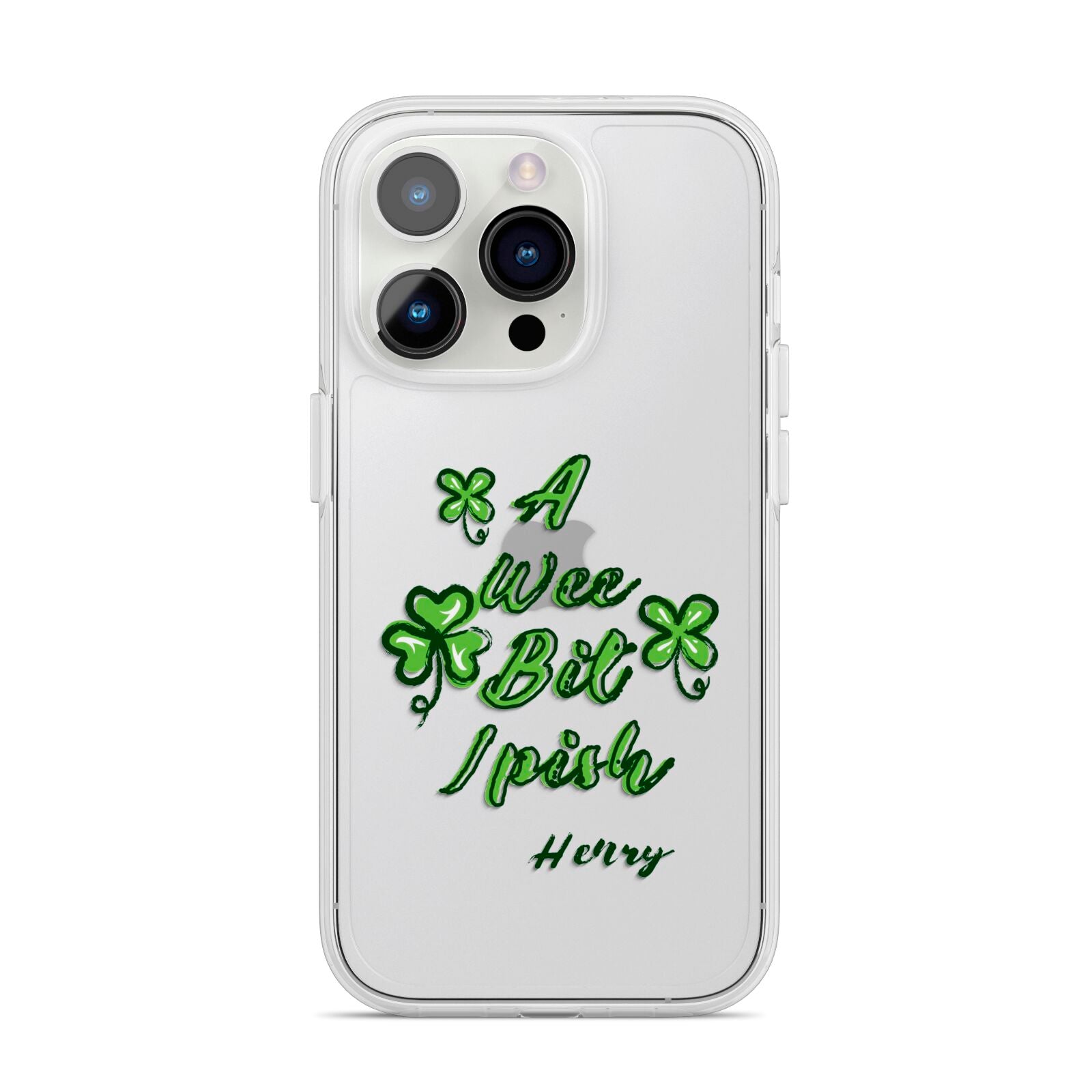 Wee Bit Irish Personalised iPhone 14 Pro Clear Tough Case Silver