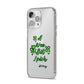 Wee Bit Irish Personalised iPhone 14 Pro Max Clear Tough Case Silver Angled Image