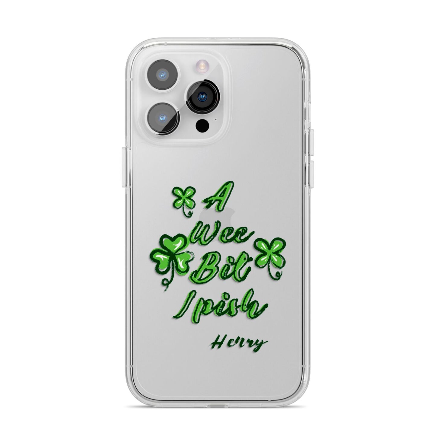 Wee Bit Irish Personalised iPhone 14 Pro Max Clear Tough Case Silver