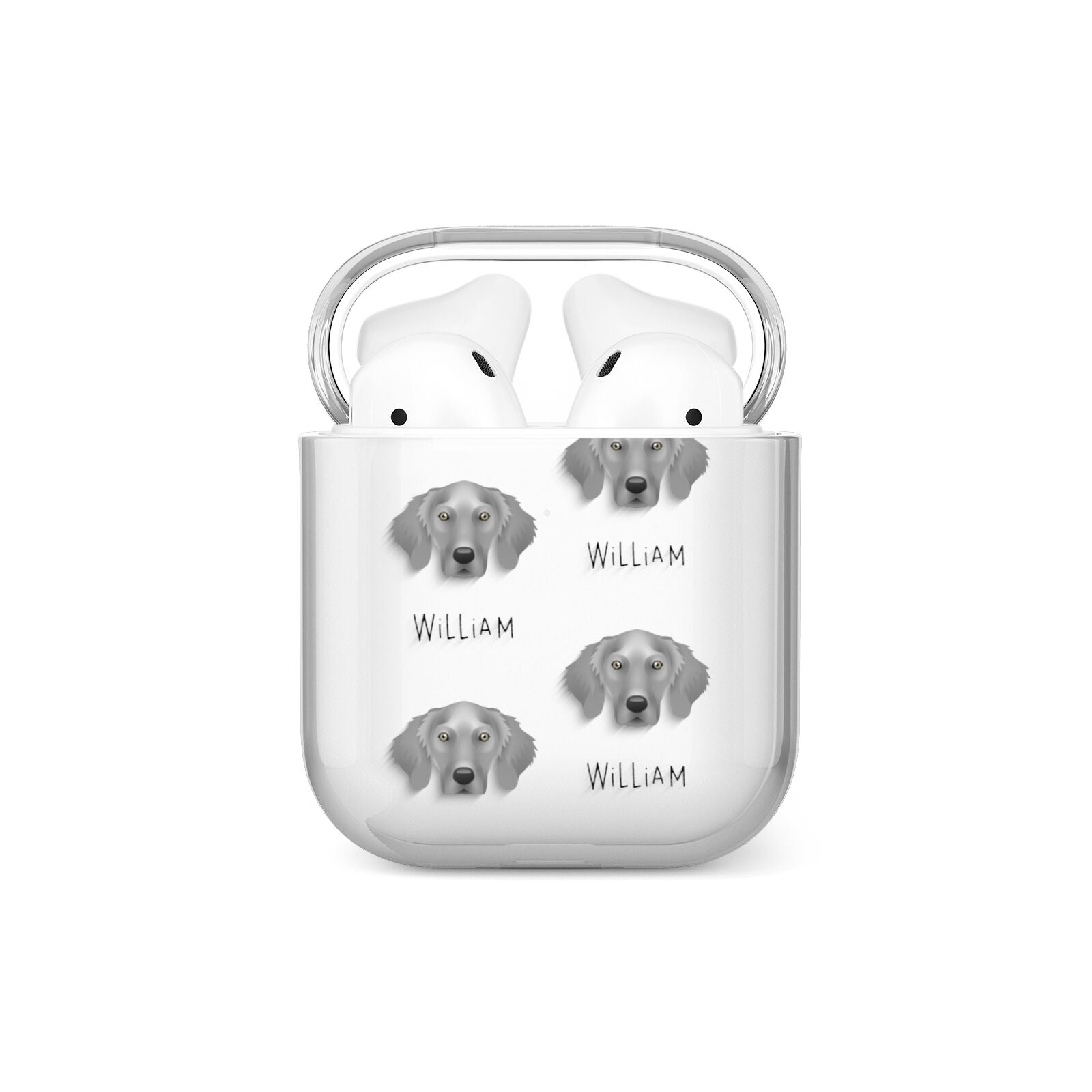 Weimaraner Icon with Name AirPods Case