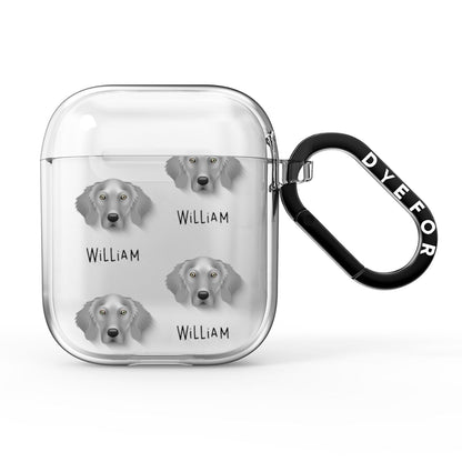 Weimaraner Icon with Name AirPods Clear Case
