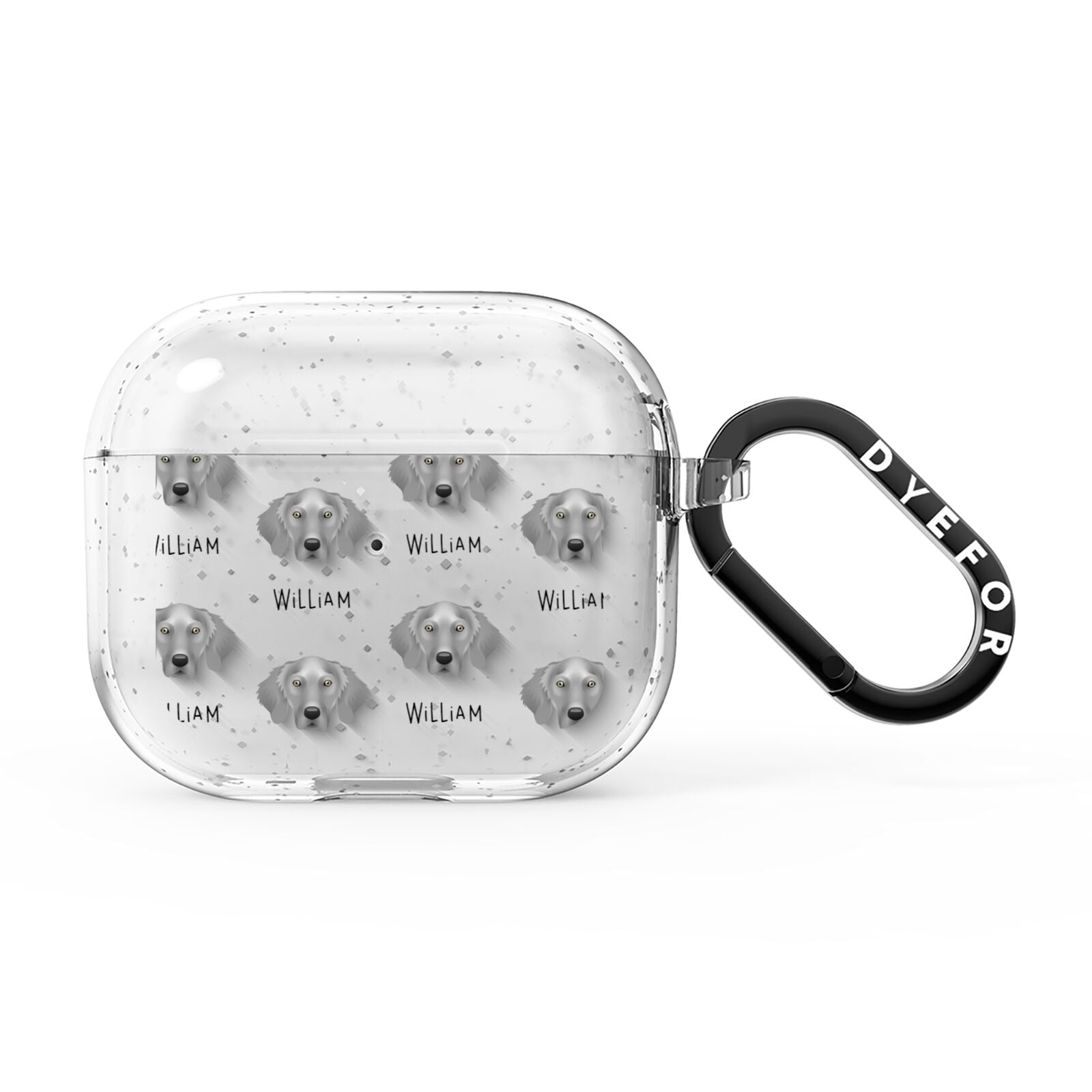 Weimaraner Icon with Name AirPods Glitter Case 3rd Gen