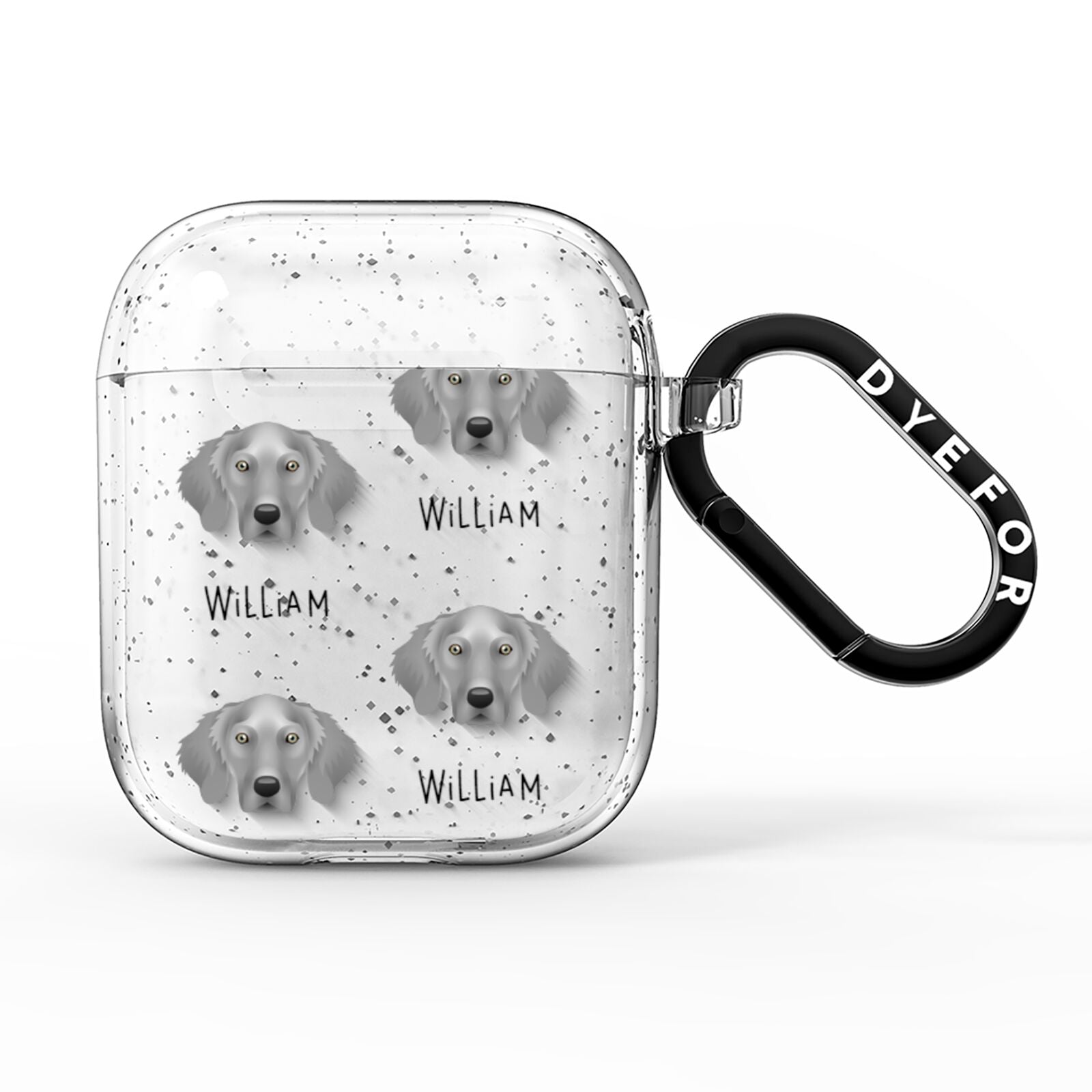 Weimaraner Icon with Name AirPods Glitter Case