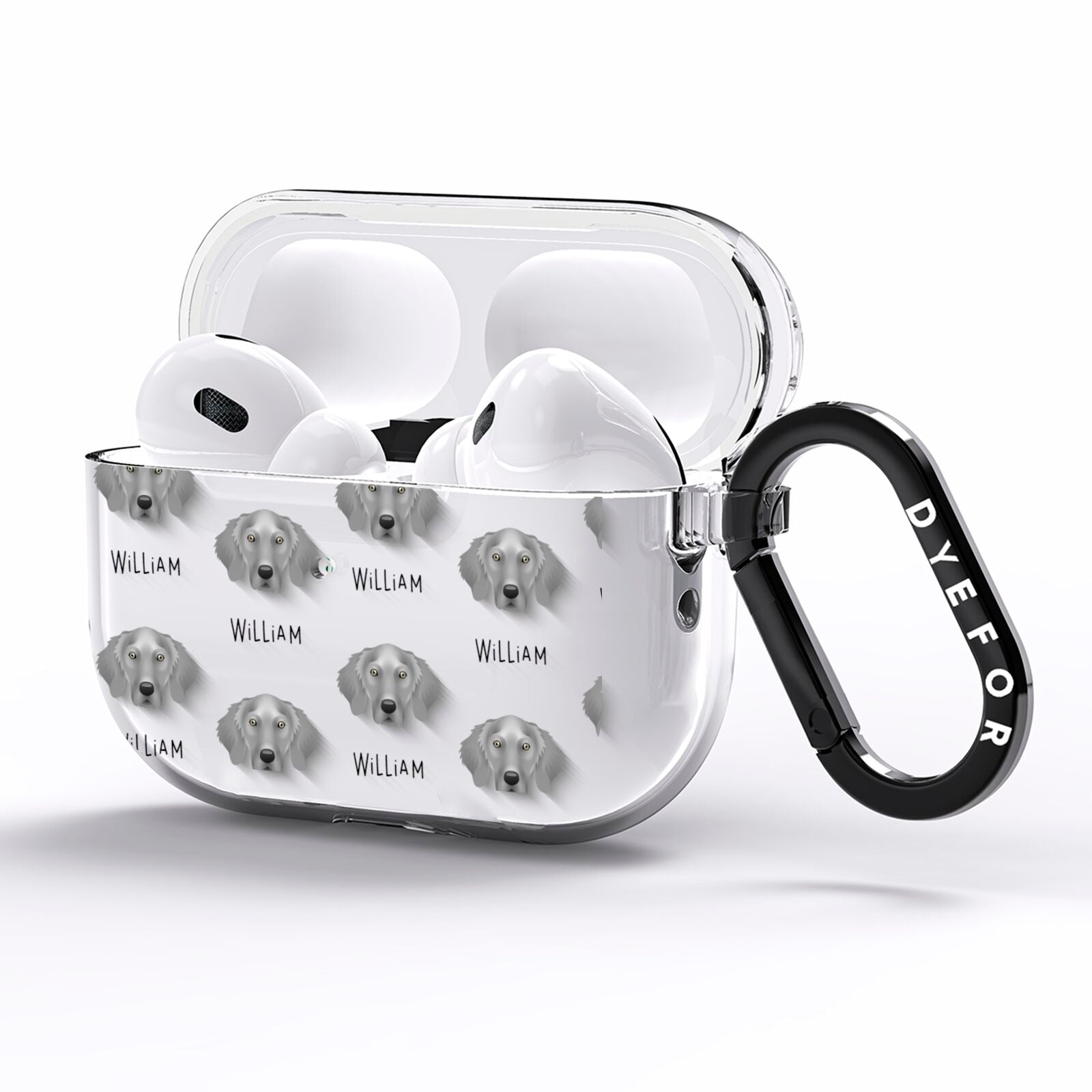Weimaraner Icon with Name AirPods Pro Clear Case Side Image