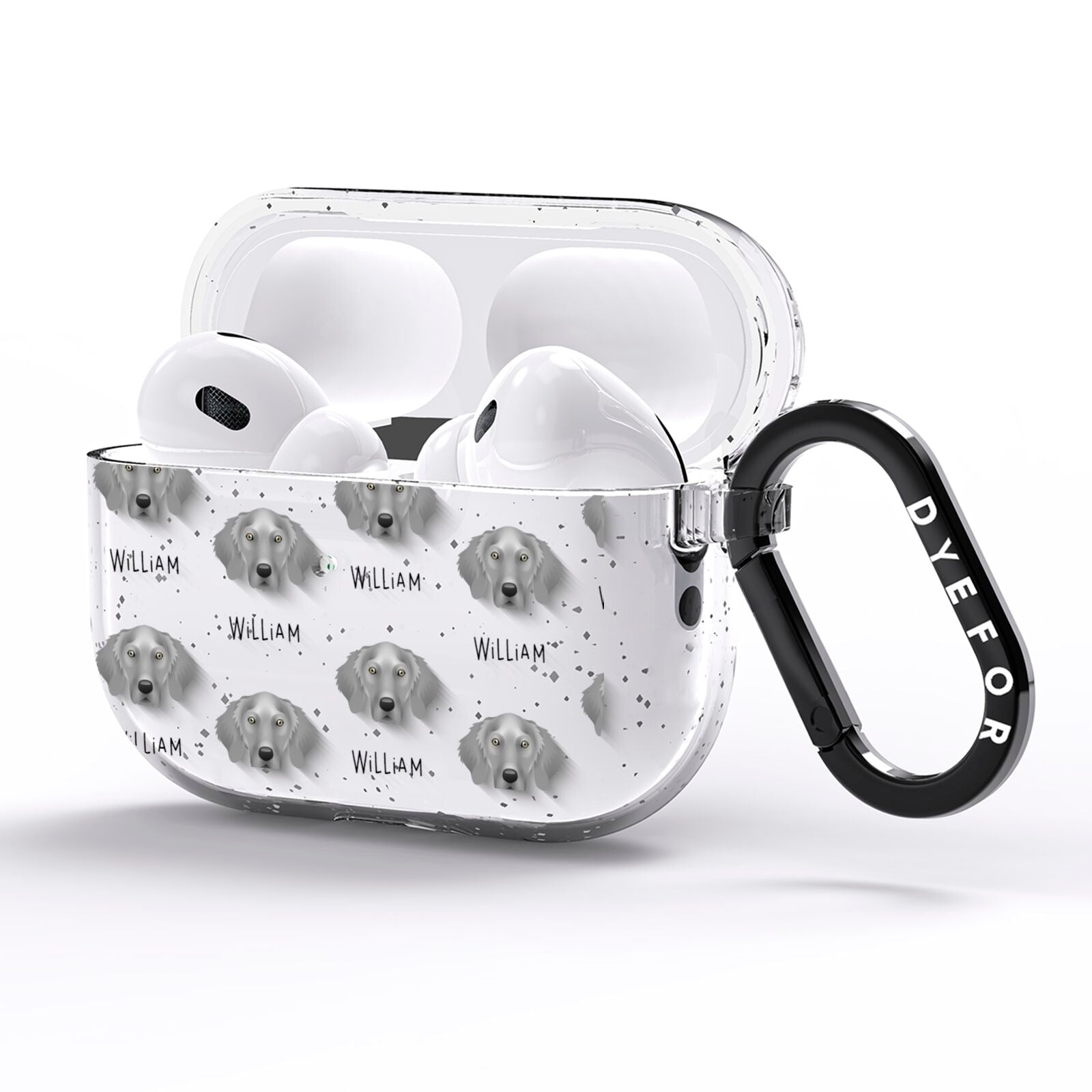 Weimaraner Icon with Name AirPods Pro Glitter Case Side Image